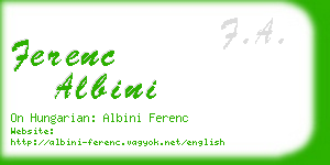 ferenc albini business card